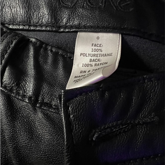 COPY - CACHÉ HIGHRISE VEGAN LEATHER SKINNY JEANS PANTS SZ 0 Black - Picture 7 of 11